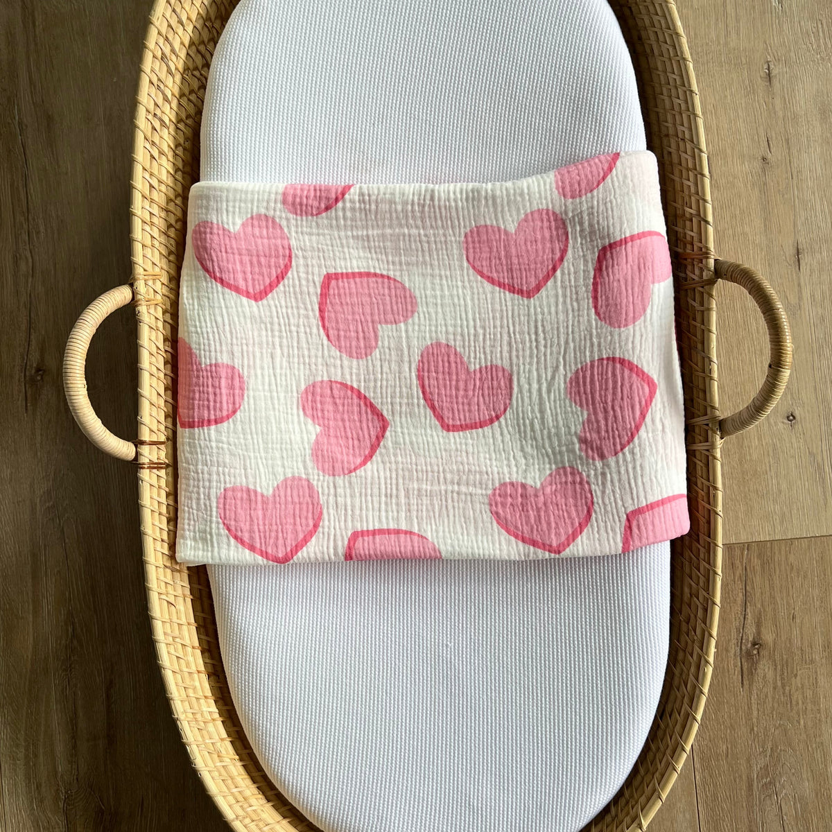 Hearts Muslin Pink