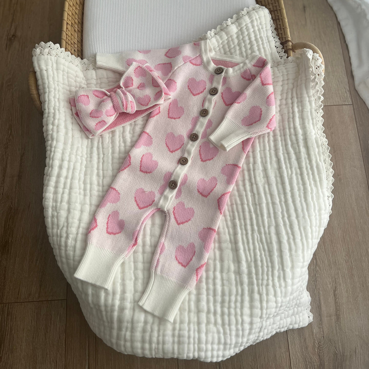 Heart Knit Romper