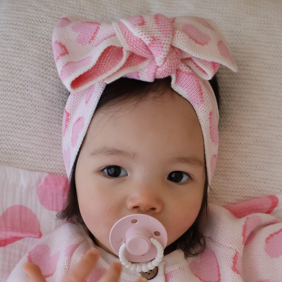 Heart Top Knot Pink
